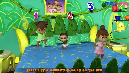 5 Little Monkeys Jumping on the Bed | Nursery Rhyme & Monkey Song | Kids Songs By Mike & Mia