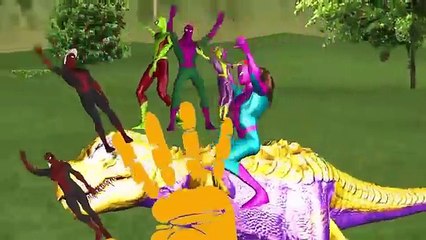 Learn Animal Rhymes Dinosaur Amazing Spiderman Kids Animated Color Finger Family Dinosaur 3D Movie