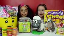 Greedy Sheep Toy Challenge Game | Warheads Extreme Sour Candy | Toxic Waste | Toy Prizes