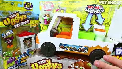 GROSS PETS & PUPPIES!!!! The Ugglys Pet Shop Dirty Dogs Wash Van Truck Gross Homes and Metallic Poop