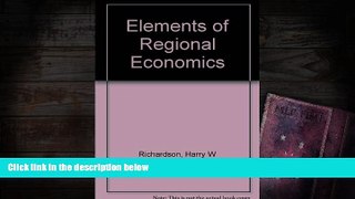 Audiobook  Elements of Regional Economics Harry W Richardson Pre Order