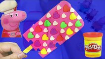 PLAY DOH CREAM PINK! - MAKE Heart Rainbow Ice-Cream playdoh with Peppa Pig kids toys