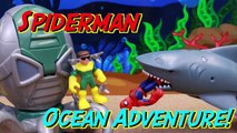 Spiderman and Batman Toys Scuba Diving Shark Attack with Doctor Octopus Octo Mech Villain Toy
