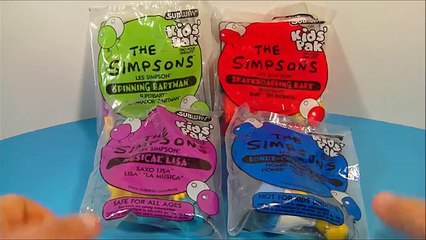 1997 THE SIMPSONS SET OF 4 SUBWAY KID S PAK TOY S VIDEO REVIEW