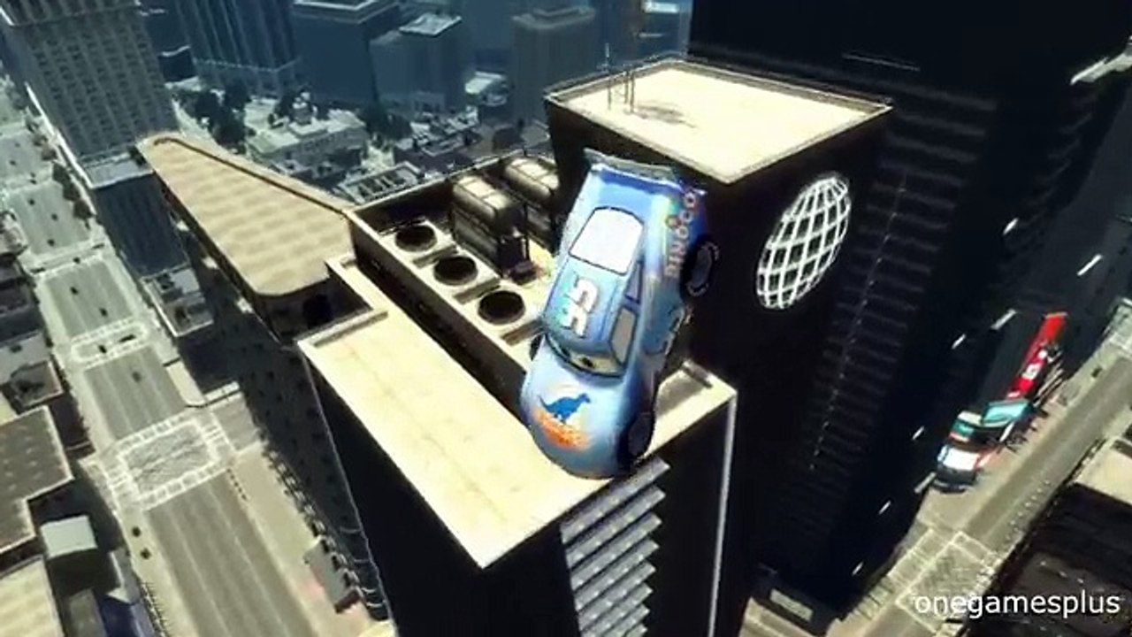 6 springboards Dinoco McQueen super car jumping 6 by onegamesplus