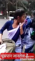 Girls smoking in collage funny video