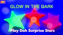 Play Doh Surprise Stars | Glow In The Dark Playdough Surprises With Shopkins Toys by ABC Unboxing