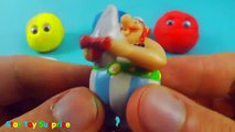 Play Dough Smiley Face with Obelix, Pokemon, Robot Dog Fun and Creative for Children