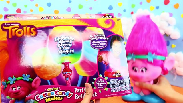 COTTON CANDY MAKER & Troll Hair Makeover! Giant Cotton Candy Machine & Poppy Party Candy Treats