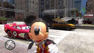 Mickey Mouse Drives Disney Cars Lightning McQueen to Get a Hotdog-c0IGQA1jl68