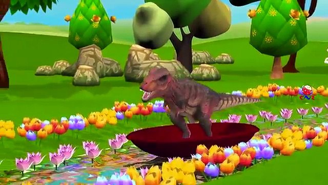 Dinosaurs Cartoons Singing Finger Family Rhymes | Row Row Row Your Boat Children Nursery Rhymes