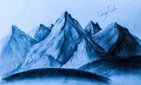 How to draw A Mountain  رسم الجبال بقلم الرصاص