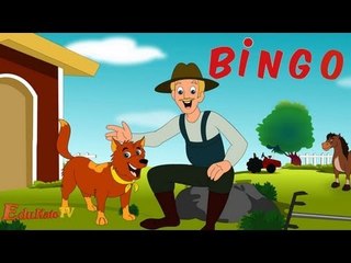 BINGO Dog Song | Nursery Rhyme With Lyrics | Cartoon Rhymes and Songs for Children