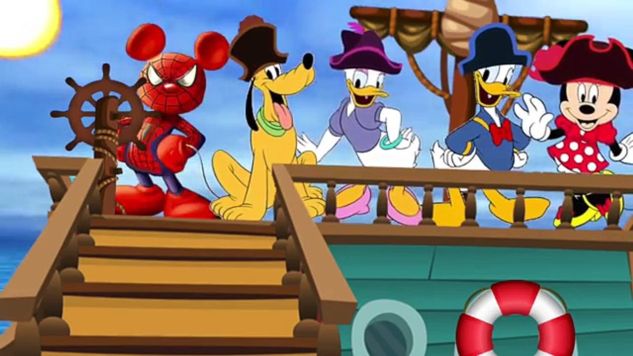 Spiderman Mickey Mouse and Friends Pirates Adventure Finger Family Song!