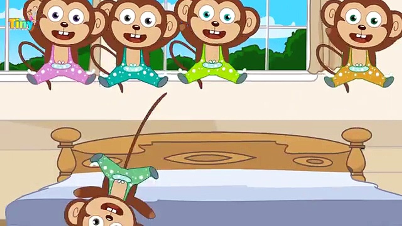 Five Little Monkeys Jumping on the Bed Nursery Rhyme | Rhymes for ...