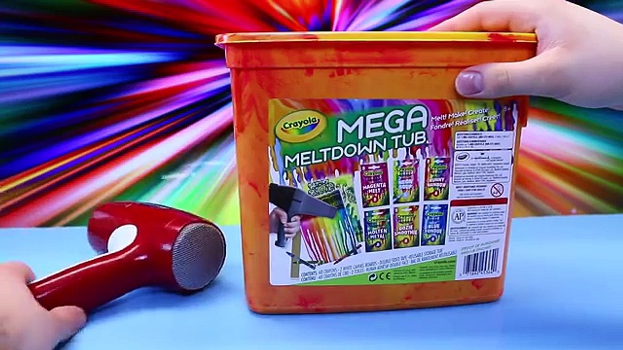 GIANT Crayola Crayons Mega Meltdown Tub Kids Art & Craft DIY Toy + Frozen Elsa Drawing DisneyCarToys