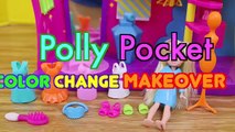 Frozen Elsa Polly Pocket Disney Princess Barbie Magic Clip Salon Color Change Makeover DisneyCarToys