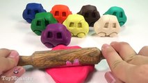 Learn Colours for kids Play Doh Cars with NEW Transport Cookie Cutters Fun & Creative for Kids 2016