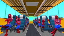 Spiderman Cartoons Wheels On The Bus Go Round And Round Children Nursery Rhymes | Spiderman