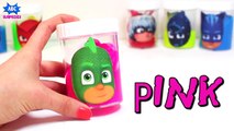 Learn Colors w/ PJ Masks Slime Surprises - Gooey Rainbow Clay Slime Surprises w/ Paw Patrol Surprise