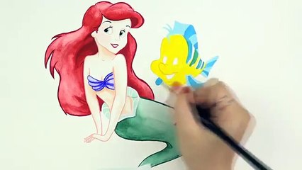 SPEED DRAWING Ariel from The Little Mermaid - Disney Princess Watercolor Painting