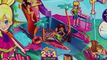 Polly Pocket Boat Frozen Elsa, Barbie & Mermaid Ariel Crash Tropical Party Yacht DisneyCarToys Pool