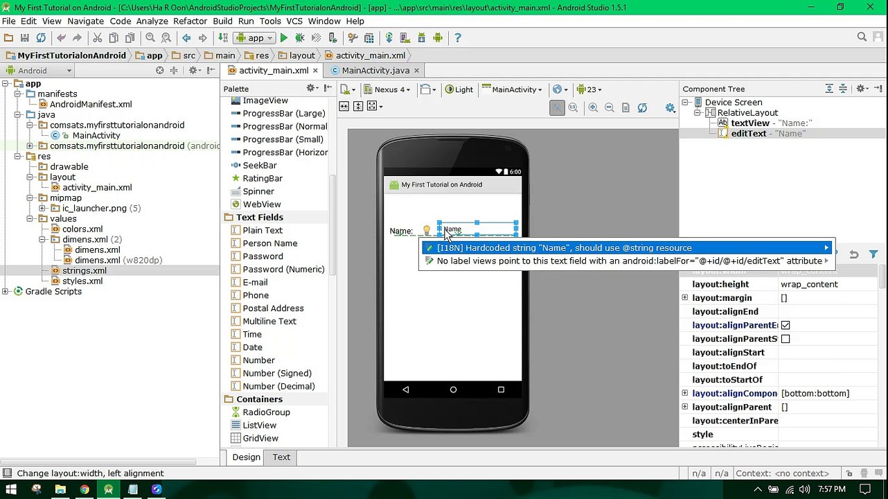 Learn Android Tutorial #2 First Basic App