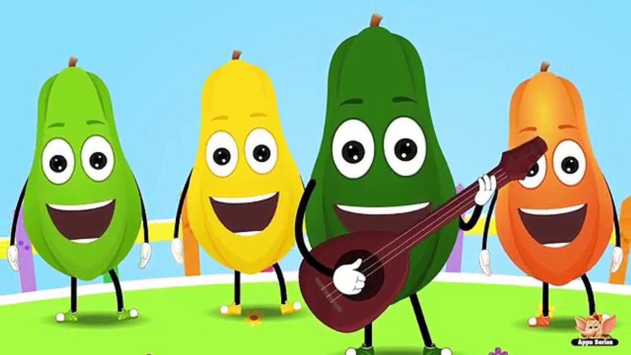 Papaya Fruit Rhyme for Children, Papaya Cartoon Fruits Song for Kids
