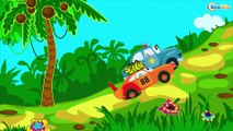 La Voiture de police en action Dessin animé Jeu d'assemblage: Voitures de construction Pour Enfants