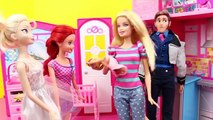 Frozen Disney Elsa Babysitter with Barbie and Little Mermaid Ariel by DisneyCarToys