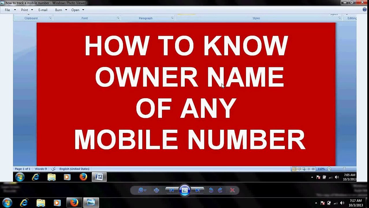 how to trace mobile number with exact name & location ..watch it