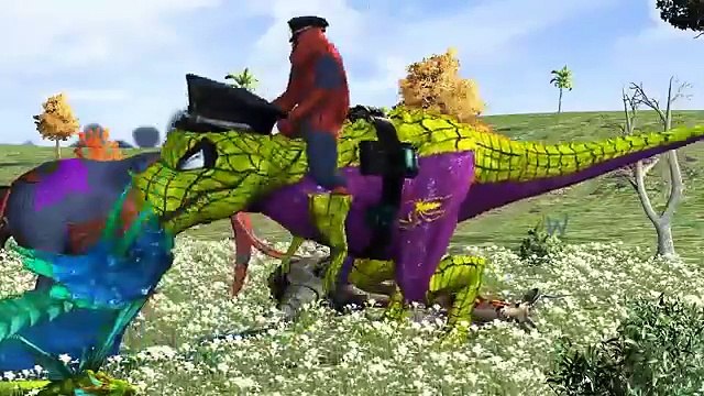 Spiderman Dinosaurs Gorilla Vs Dinosaur Fight 3D Animation Elephant Dinosaurs Cartoons For Children