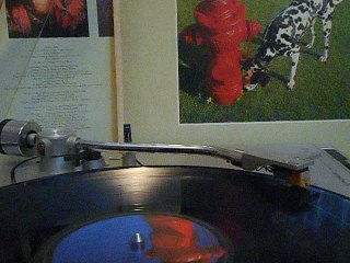 Pioneer turntable playing part of RUSH album Signals
