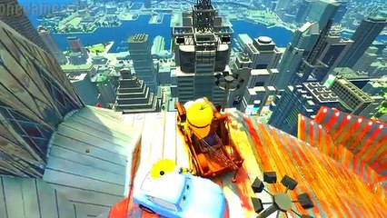 Disney PIXAR cars For Kids Tow Mater McQueen & Red Fire Truck & Blue Grit & Dinoco Minions