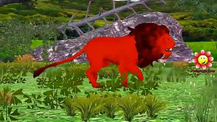 Colors Animals Finger Family Lion Dino T-Rex Tiger Godzilla Elephant Children Nursery Rhymes