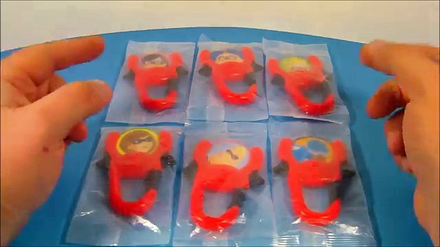 2004 DISNEY S THE INCREDIBLES SET OF 6 SUPER DISC LAUNCHERS KELLOGGS CEREAL TOY S VIDEO REVIEW