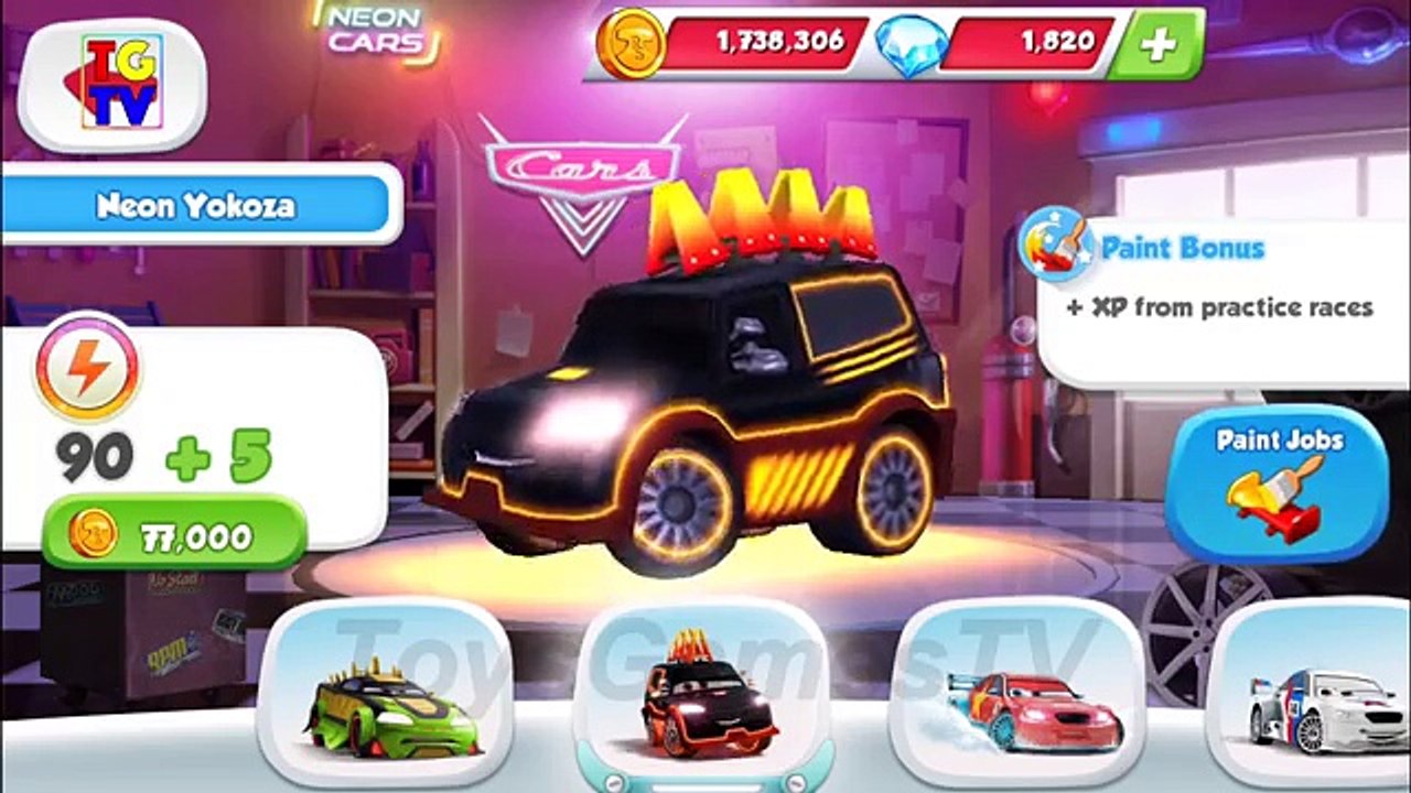 Cars: Fast as Lightning NEON RACING! Mecha Mod Yokoza vs Shu, DJ