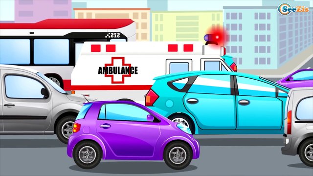 Vidéo éducative: Voiture de police et ses amis - Dessins animés pour enfants - Voiture pour bébés