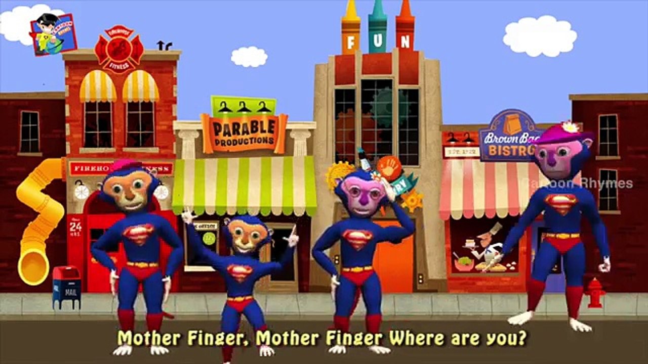 Superman Finger Family | Super Man Dancing on Five Little Monkeys | Cartoon Rhymes