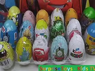 17 Surprise Eggs Kinder Surprise Cars 2 Zaini Spongebob Thomas new