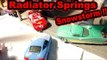 Pixar Cars Radiator Springs Snow Storm with Lightning McQueen Mater Sheriff and Cars