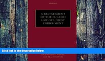Buy  Restatement of the English Law of Unjust Enrichment Andrew Burrows FBA  QC (hon)  Book