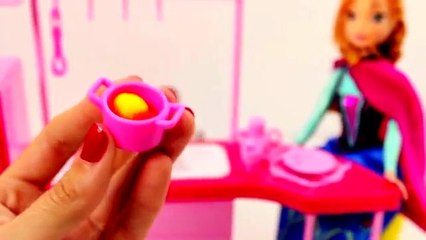 FROZEN Anna Barbie Doll Barbie Bathtime Barbie Doll House Kitchen and Bathroom Toy Videos