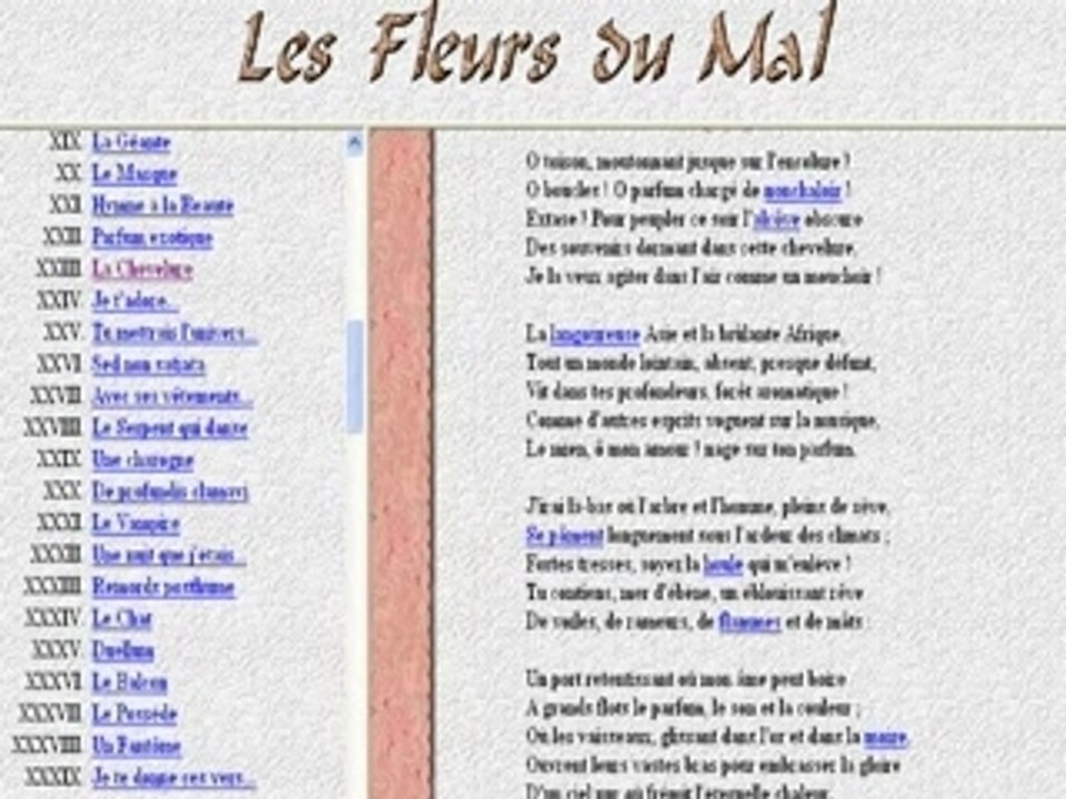 Baudelaire  Fleurs du mal  Poésie Littérature