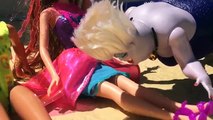 DisneyCarToys Mike the Merman Mermaid Falls in Love With Barbie Romie Part 2 ✯ Elsa Frozen Kids