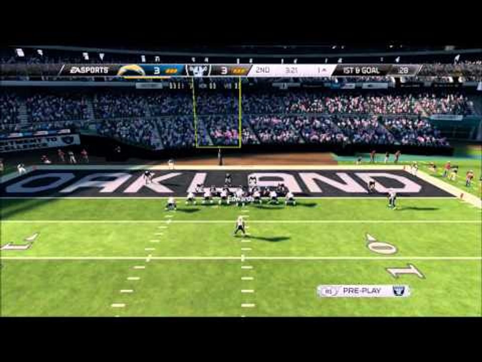 playing madden25 week 5 raiders vs chargers in regular season and season 3