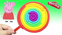 Play doh ice cream lollipop popsicle rainbow along peppa pig español toys play dough