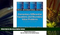Buy William E. Boyce WIE Elementary Differential Equations and Boundary Value Problems Full Book
