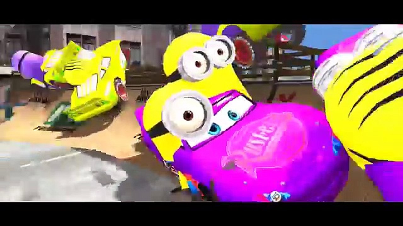 Minions + Lightning MCQUEEN from Disney CARS 2 Dancing on Songs for Children