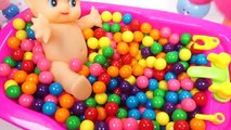 Learn Color BabyDoll Peppa Pig BathTime With Bubble Gum Ball For Tuddler Kid